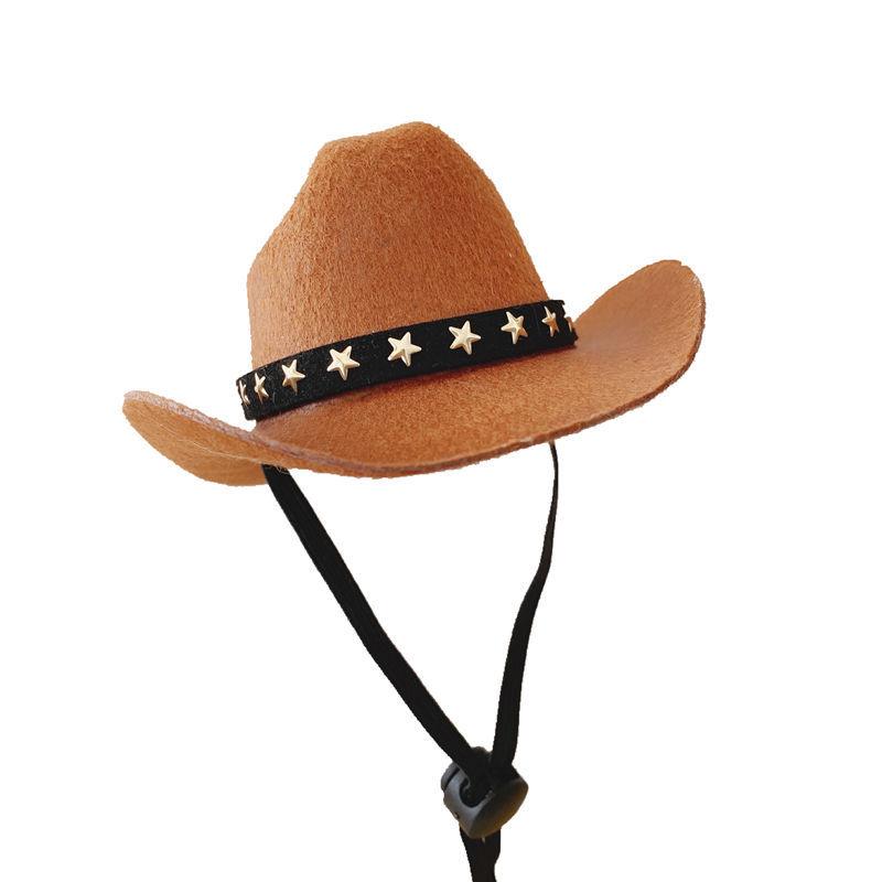 Brown Adjustable Cat Cowboy Hat s by HitMyNeed