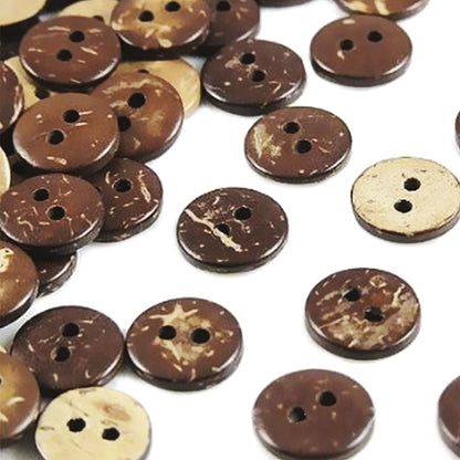 Brown Coconut Shell Buttons 10mm (100 Pack) by HitMyNeed
