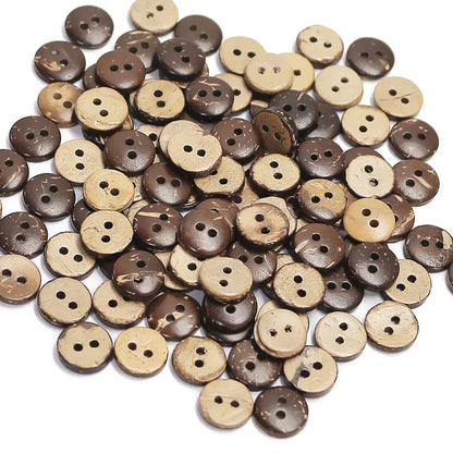 Brown Coconut Shell Buttons 10mm (100 Pack) by HitMyNeed