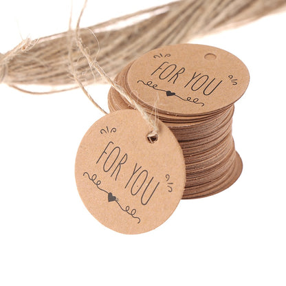 Brown Kraft Paper Gift Tags with Jute String (100pcs) by HitMyNeed