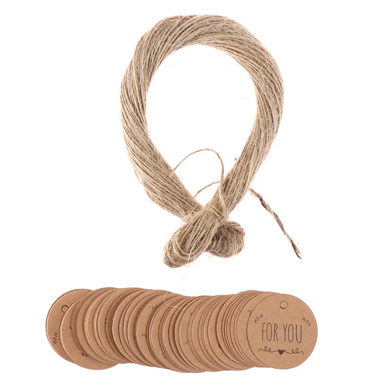 Brown Kraft Paper Gift Tags with Jute String (100pcs) by HitMyNeed