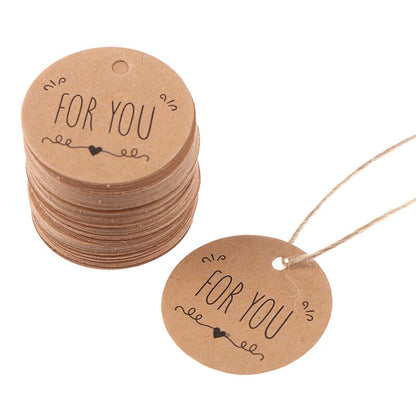 Brown Kraft Paper Gift Tags with Jute String (100pcs) by HitMyNeed