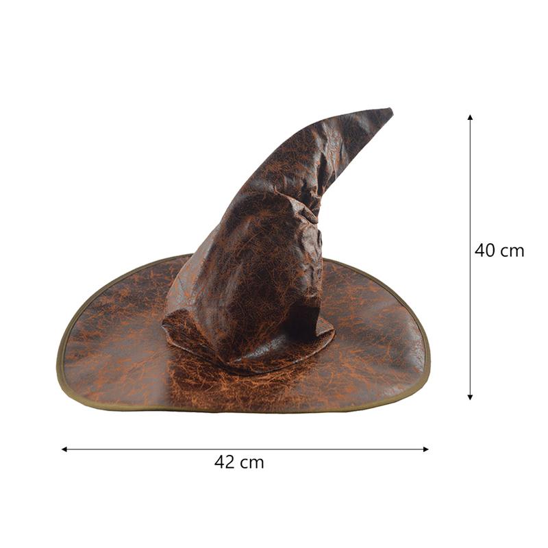 Brown Leather Halloween Witch Hat Prop by HitMyNeed
