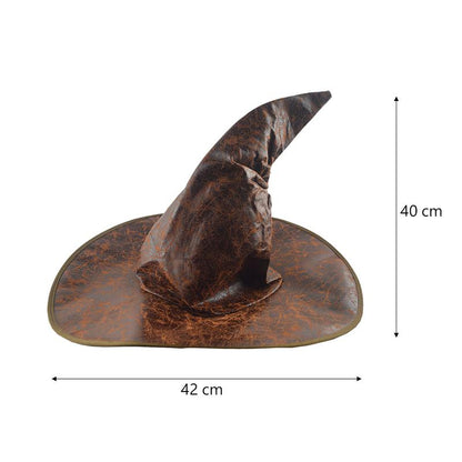 Brown Leather Halloween Witch Hat Prop by HitMyNeed