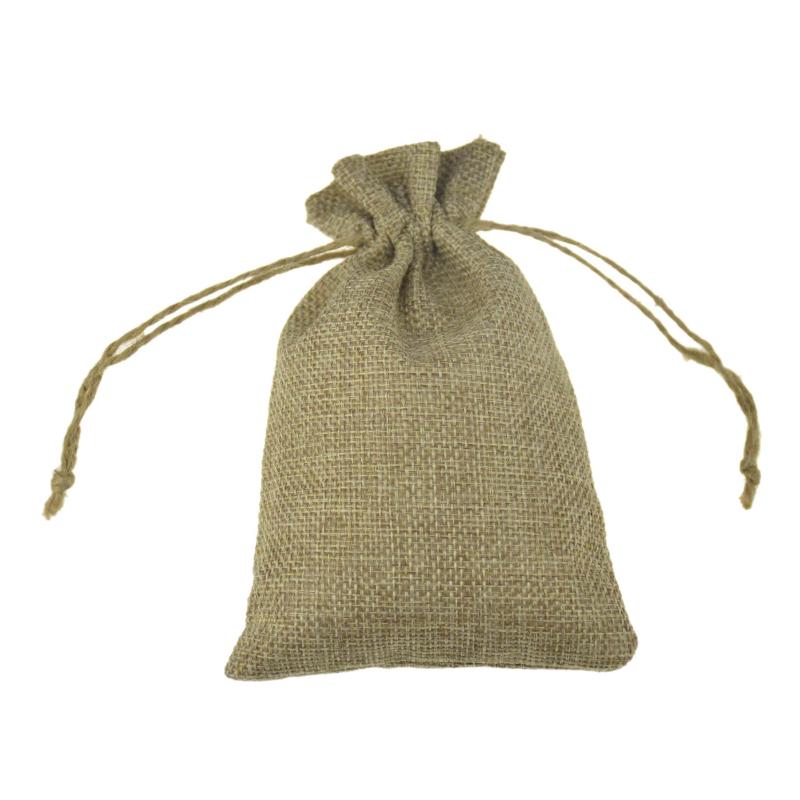 Brown Linen Drawstring Pouches (50 Pack) 10x15cm-hemp-rope by HitMyNeed