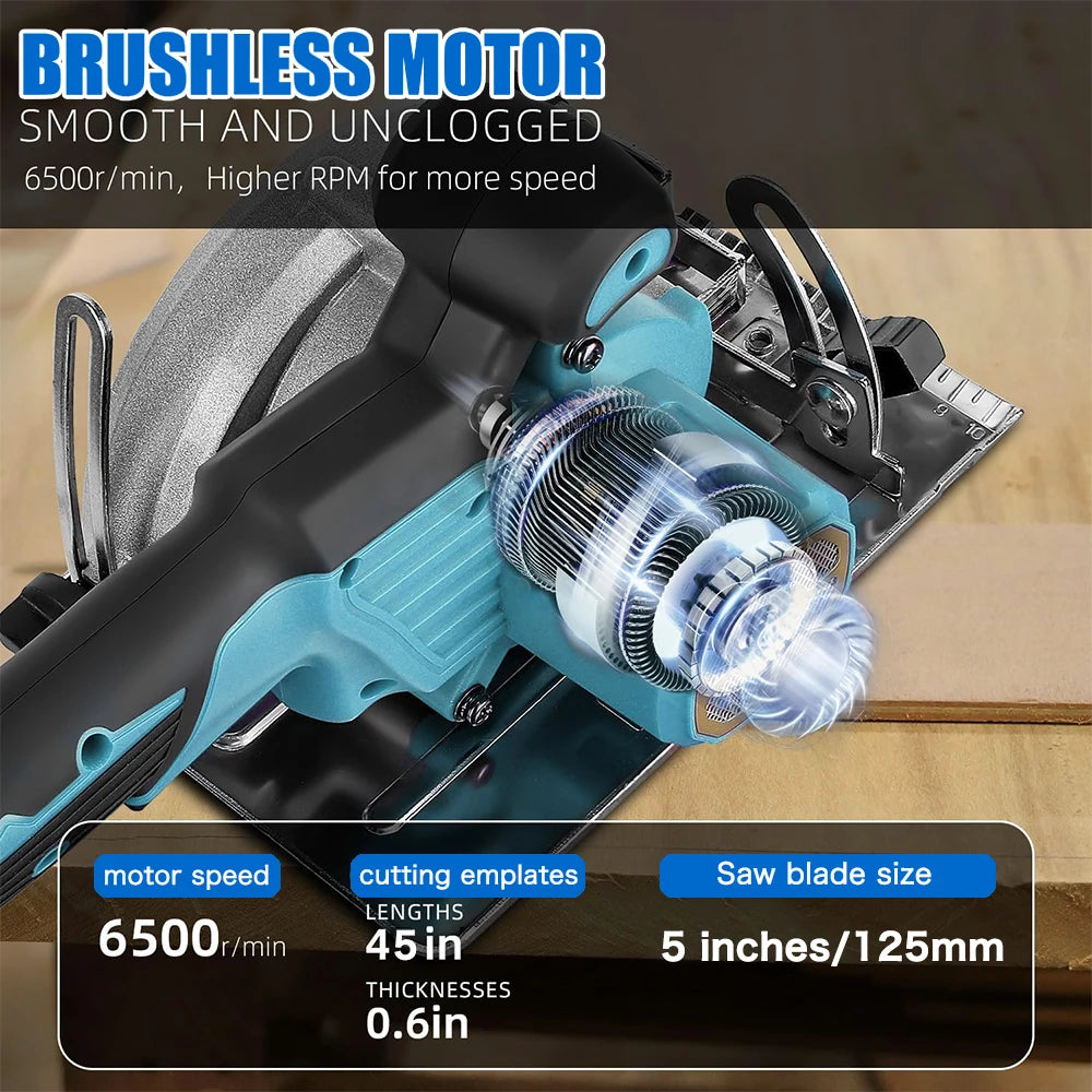 Brushless 125mm Cordless Circular Saw for Wood by HitMyNeed