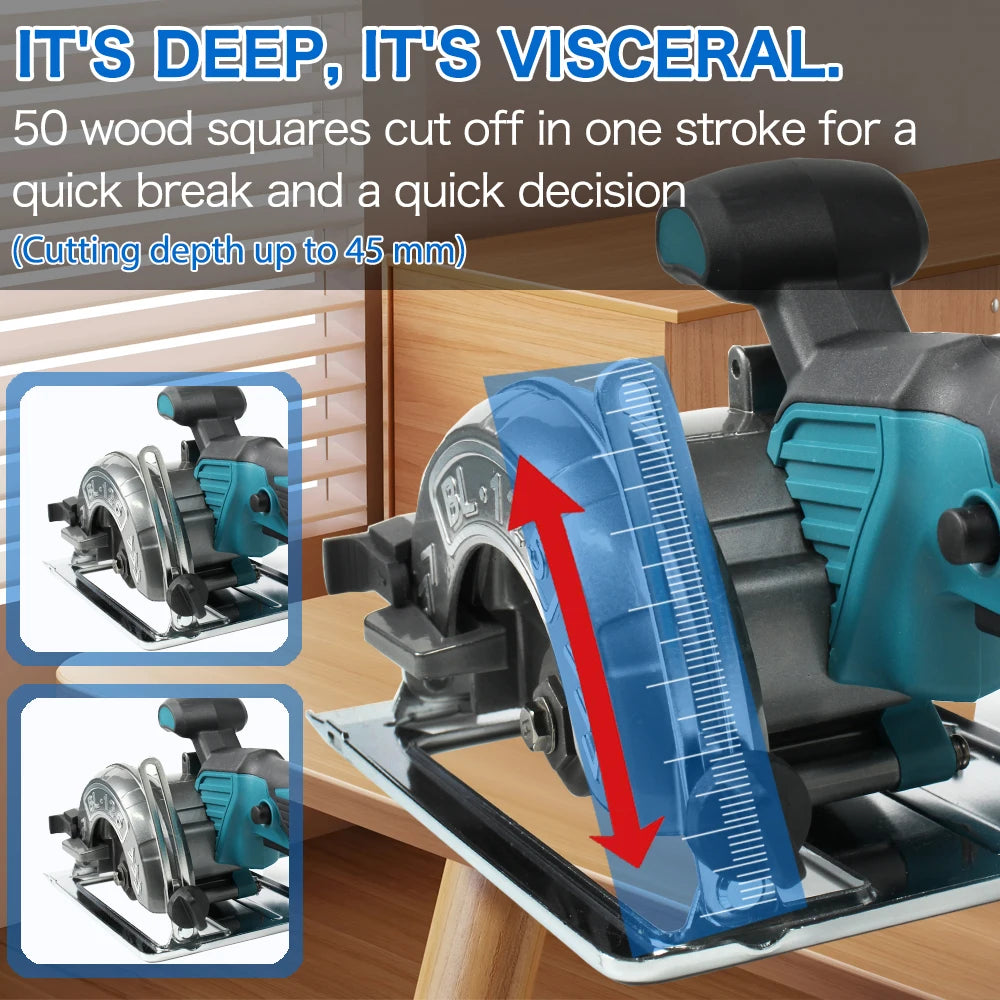 Brushless 125mm Cordless Circular Saw for Wood by HitMyNeed