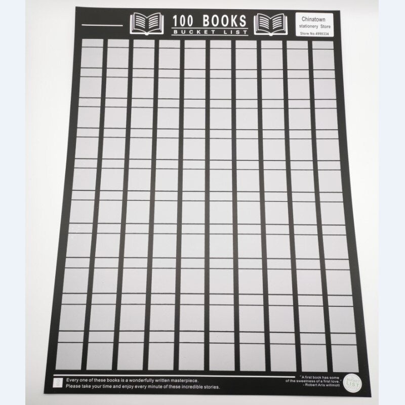 Bucket List 100 Books Scratch Off Poster A2 by HitMyNeed