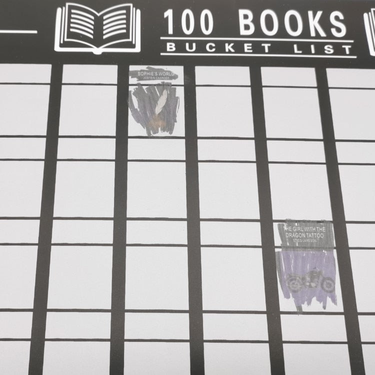 Bucket List 100 Books Scratch Off Poster A2 by HitMyNeed