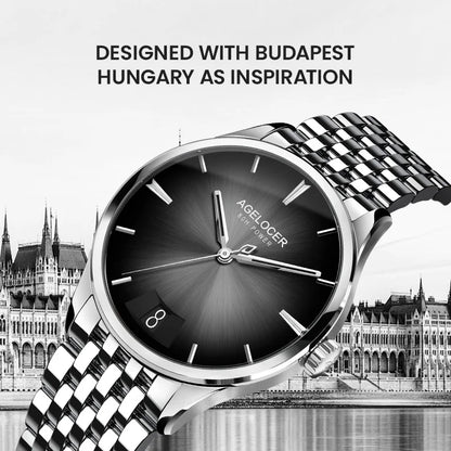 Budapest Men's Steel Automatic Watch with Big Date by HitMyNeed
