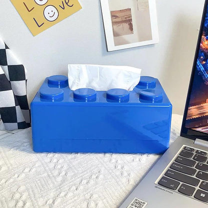 Building Block Tissue Box Cover Home Decor blue by HitMyNeed