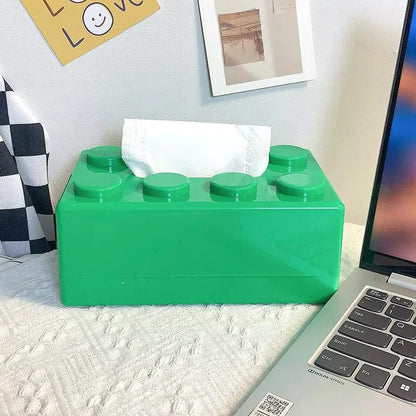 Building Block Tissue Box Cover Home Decor green by HitMyNeed