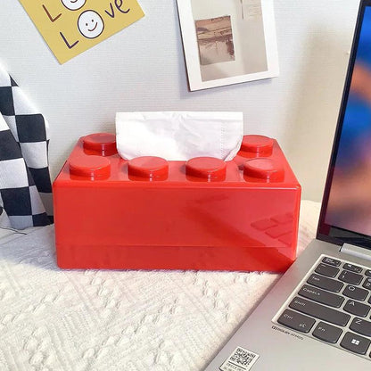 Building Block Tissue Box Cover Home Decor red by HitMyNeed