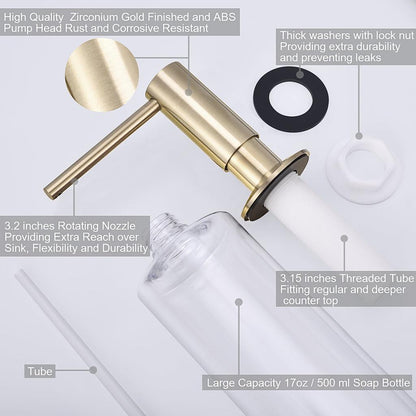 Built-In Brass Soap Dispenser with 500ml Bottle by HitMyNeed