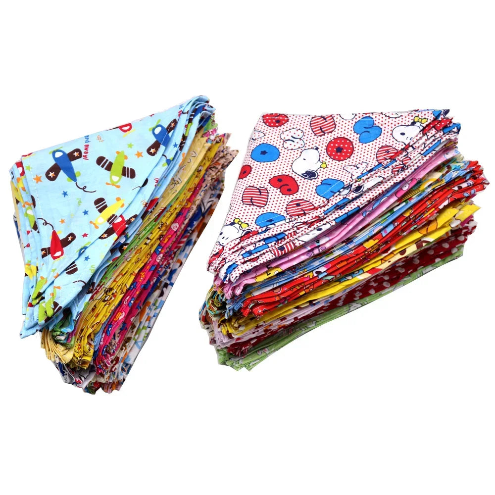 Bulk Cotton Dog Bandanas 50-Pack, S-XL, 50 Colours by HitMyNeed