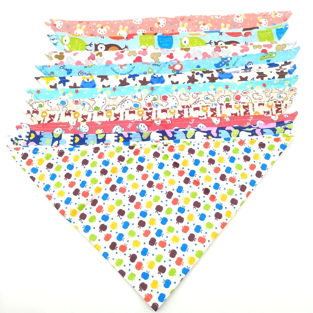 Bulk Cotton Dog Bandanas 50-Pack, S-XL, 50 Colours by HitMyNeed