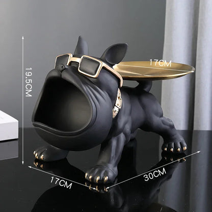 Bulldog Dog Statue Storage Box Resin Home Ornament a by HitMyNeed