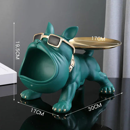 Bulldog Dog Statue Storage Box Resin Home Ornament b by HitMyNeed