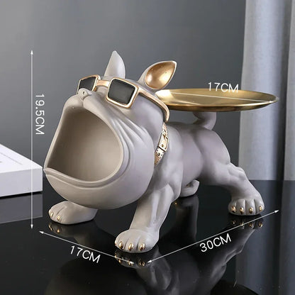 Bulldog Dog Statue Storage Box Resin Home Ornament d by HitMyNeed