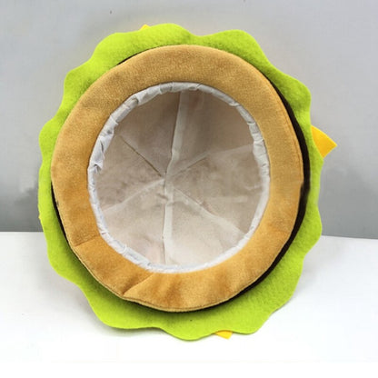 Burger Hat Funny 3D Plush Headwear for Adults by HitMyNeed