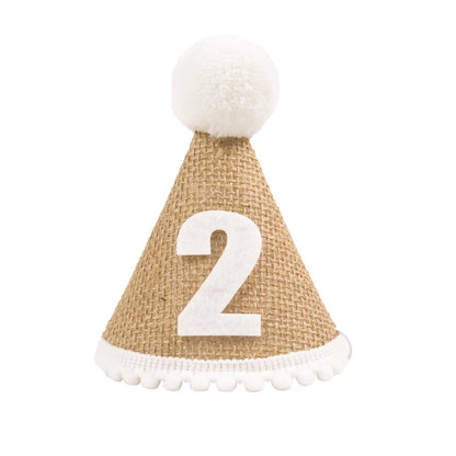 Burlap Baby Birthday Hat with Headband 1-9 Years number-2 by HitMyNeed