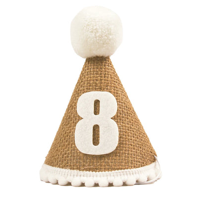 Burlap Baby Birthday Hat with Headband 1-9 Years number-8 by HitMyNeed