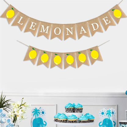 Burlap Lemonade Stand Banners Set (2 Pieces) by HitMyNeed