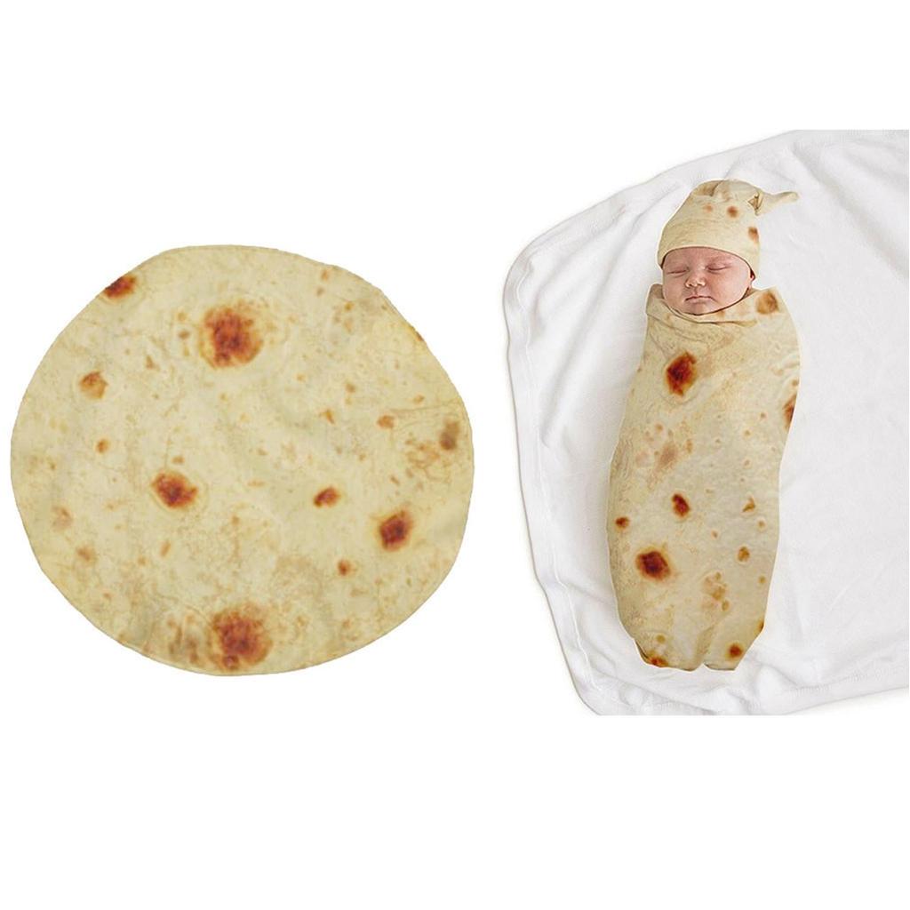 Burrito Baby Blanket and Hat Coral Fleece Set by HitMyNeed