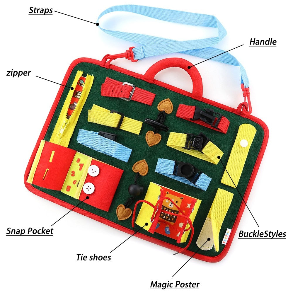 Busy Board Kids Activity Toy with Life Skills by HitMyNeed