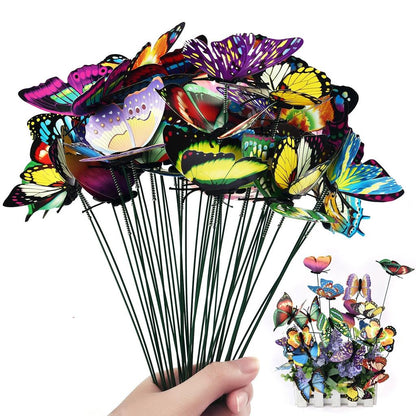 Butterfly Garden Decor Stakes Set of 24 by HitMyNeed