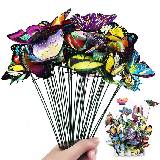 Butterfly Garden Decor Stakes Set of 24 by HitMyNeed