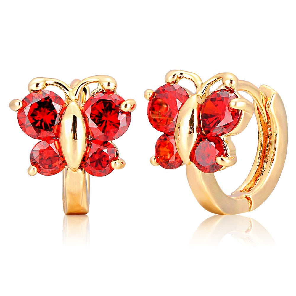 Butterfly Hoop Earrings with Cubic Zirconia by HitMyNeed