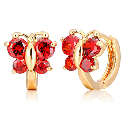 Butterfly Hoop Earrings with Cubic Zirconia by HitMyNeed