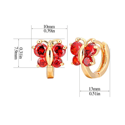 Butterfly Hoop Earrings with Cubic Zirconia by HitMyNeed