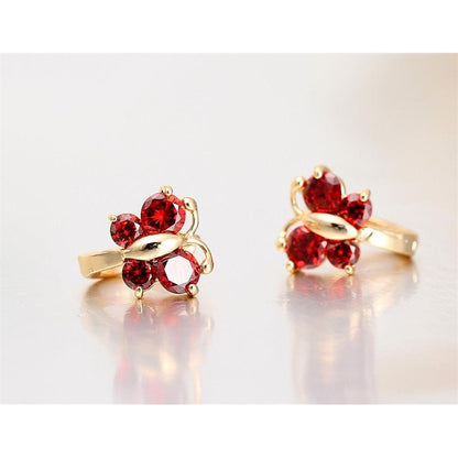 Butterfly Hoop Earrings with Cubic Zirconia by HitMyNeed