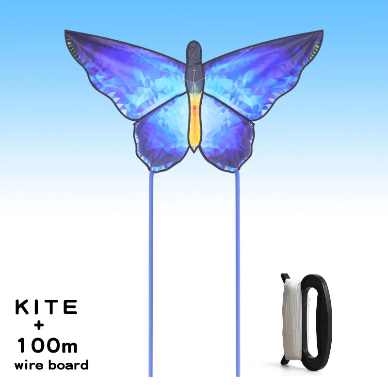 Butterfly Kite with 100m Line for Kids and Adults blue-butterfly by HitMyNeed