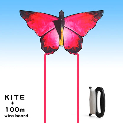 Butterfly Kite with 100m Line for Kids and Adults red-butterfly by HitMyNeed