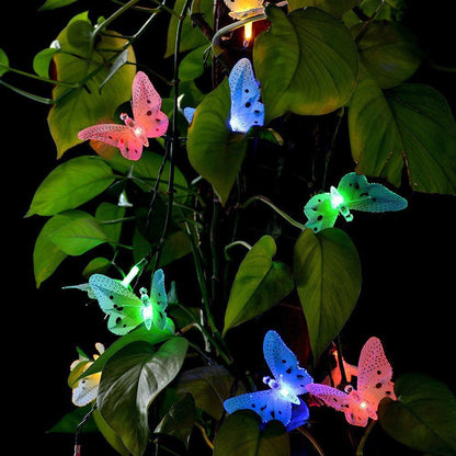 Butterfly Solar String Lights 12 LED Outdoor Decor by HitMyNeed