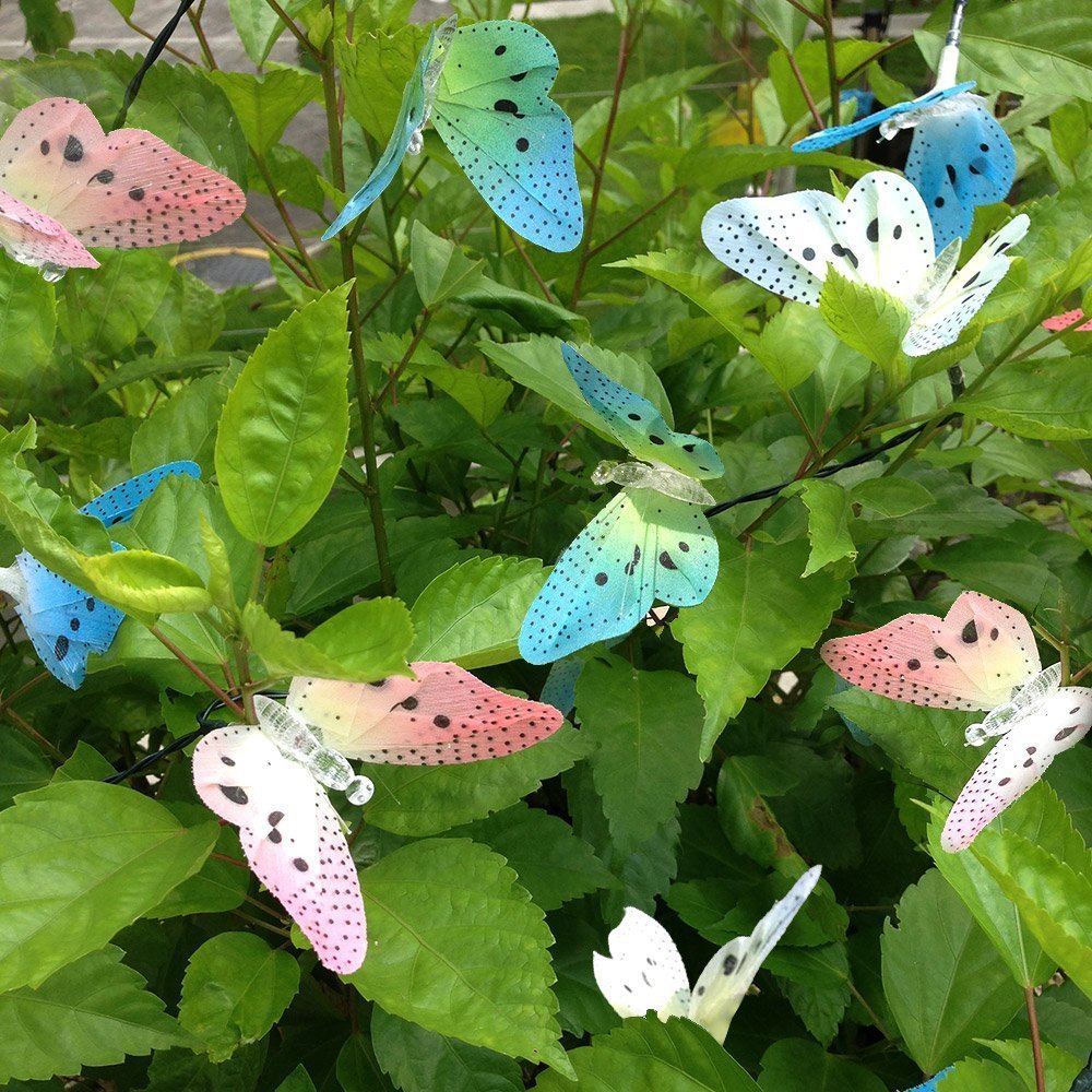 Butterfly Solar String Lights 12 LED Outdoor Decor by HitMyNeed