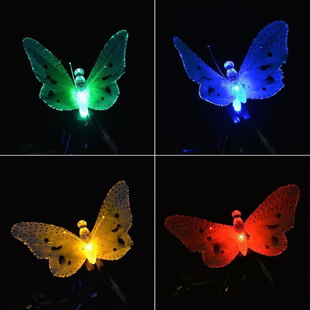 Butterfly Solar String Lights 12 LED Outdoor Decor by HitMyNeed