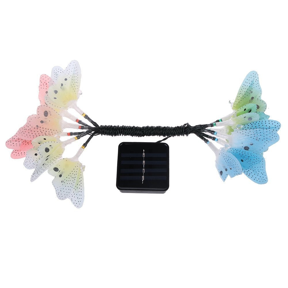 Butterfly Solar String Lights 12 LED Outdoor Decor by HitMyNeed