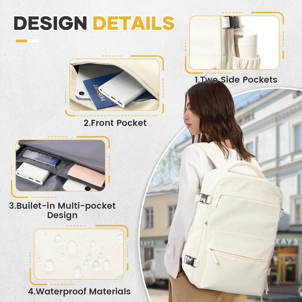 Cabin Backpack 40x20x25 with Compression & Laptop Slot by HitMyNeed