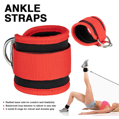 Cable Ankle Straps with Double D-Ring for Leg Workouts by HitMyNeed