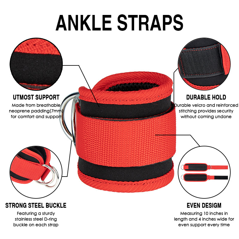 Cable Ankle Straps with Double D-Ring for Leg Workouts by HitMyNeed