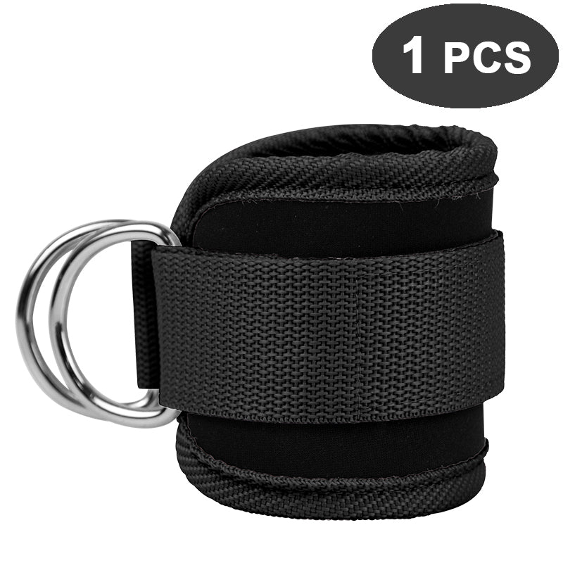 Cable Ankle Straps with Double D-Ring for Leg Workouts black by HitMyNeed