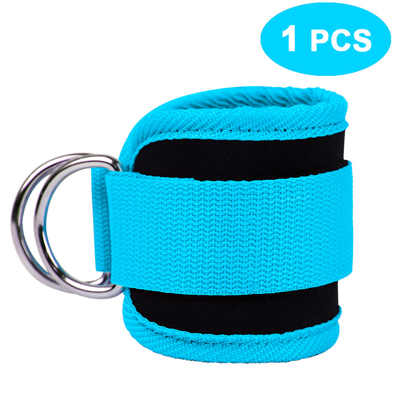Cable Ankle Straps with Double D-Ring for Leg Workouts blue by HitMyNeed