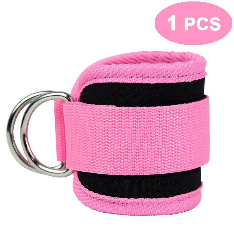 Cable Ankle Straps with Double D-Ring for Leg Workouts pink by HitMyNeed