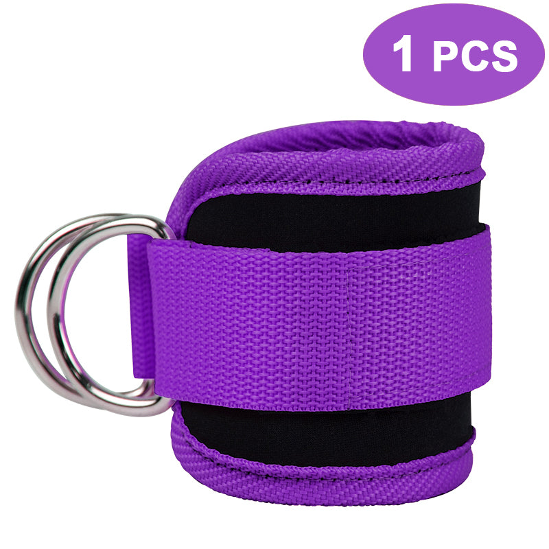 Cable Ankle Straps with Double D-Ring for Leg Workouts purple by HitMyNeed