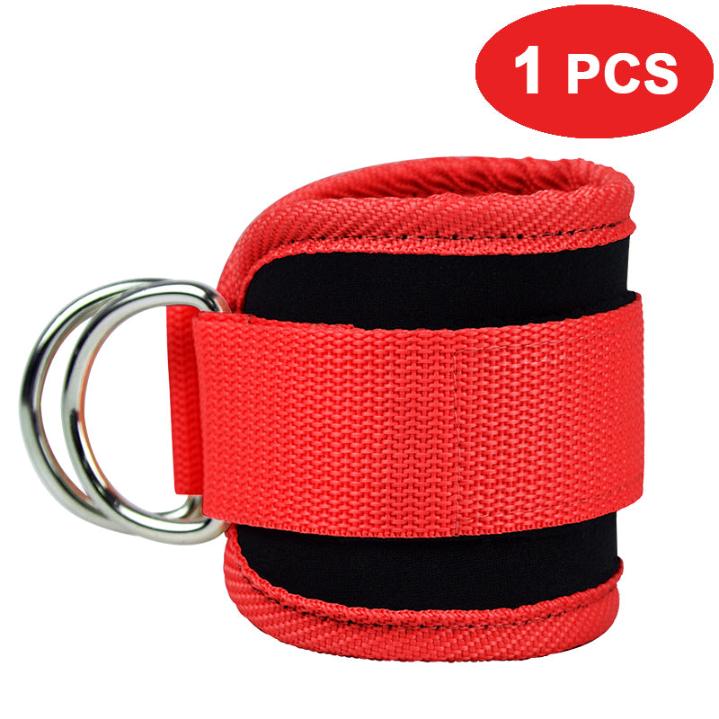 Cable Ankle Straps with Double D-Ring for Leg Workouts red by HitMyNeed
