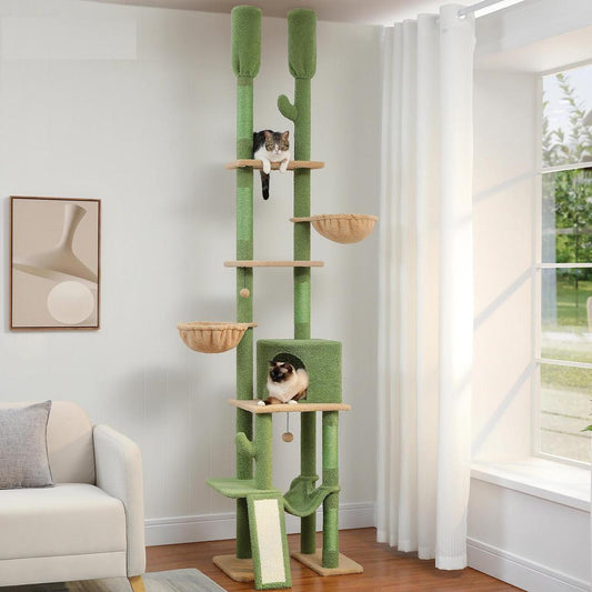 Cactus Floor to Ceiling Cat Tree with Hammocks by HitMyNeed